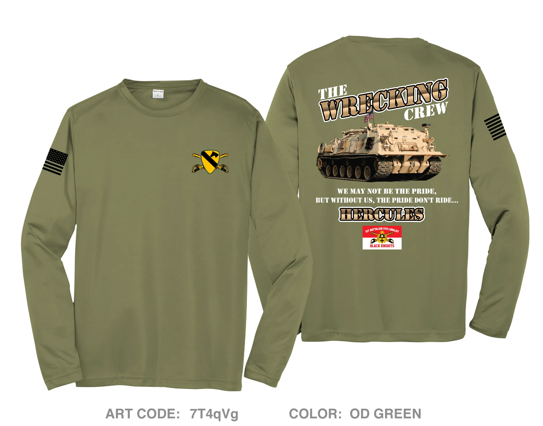 1st Cav Hi-Tech Performance Unisex LS Tee - 7T4qVg