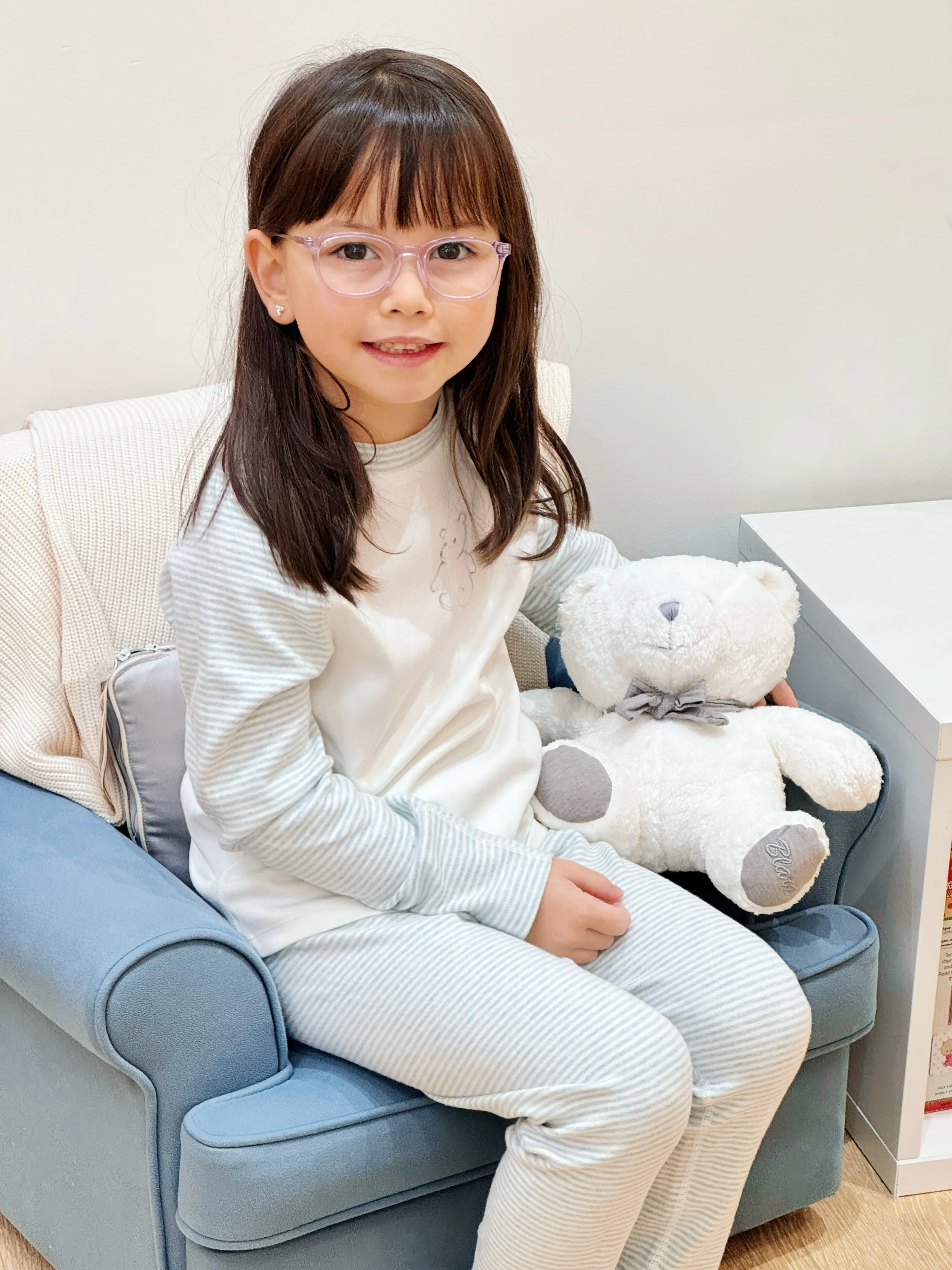 2-pcs Round-neck Pajama Set - Blue Bear