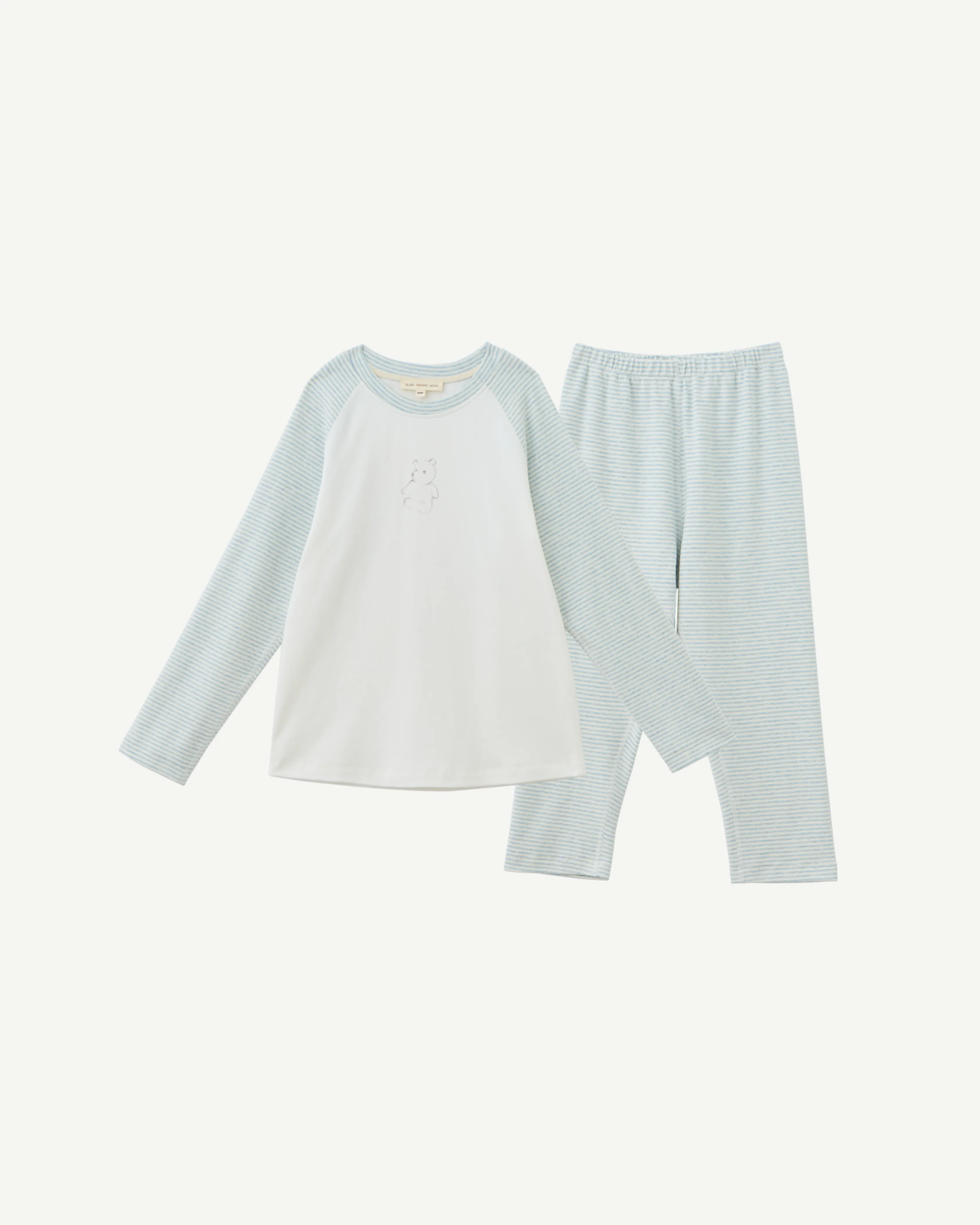 2-pcs Round-neck Pajama Set - Blue Bear