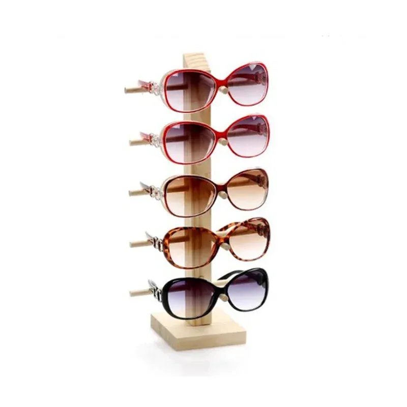 2~6 Layers Wood Sunglass Display Rack Shelf Glalsses Storage Eyeglasses Show Stand Jewelry Holder Multi Pairs Glasses Showcases