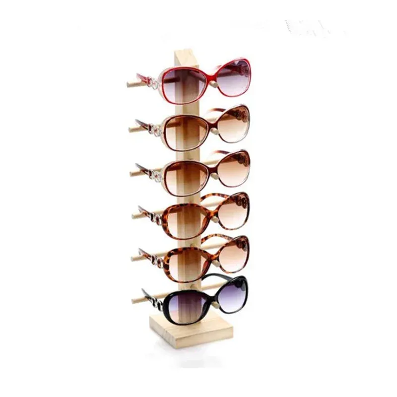 2~6 Layers Wood Sunglass Display Rack Shelf Glalsses Storage Eyeglasses Show Stand Jewelry Holder Multi Pairs Glasses Showcases