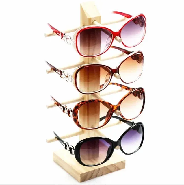 2~6 Layers Wood Sunglass Display Rack Shelf Glalsses Storage Eyeglasses Show Stand Jewelry Holder Multi Pairs Glasses Showcases