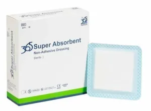 365 Super Absorbent Dressing 10cm x 10cm x 10 - Non adhesive
