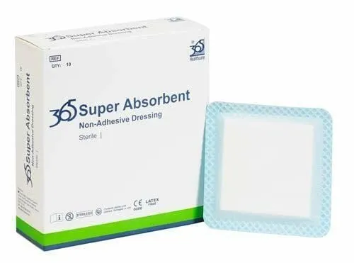 365 Super Absorbent Dressing 10cm x 10cm x 10 - Non adhesive