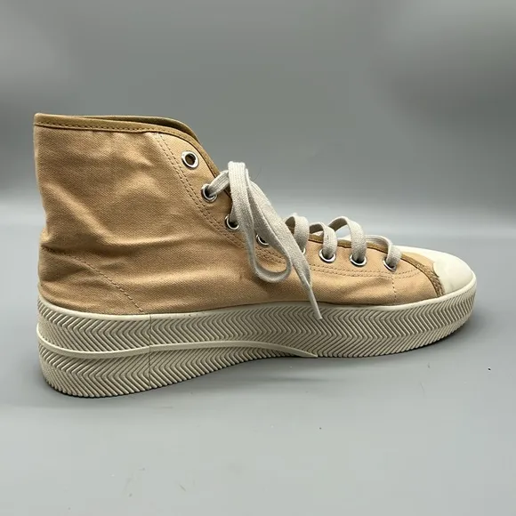 Adidas Nizza Nude Tan Canvas Hi-Top Retro Classic Sneakers Shoes size 11