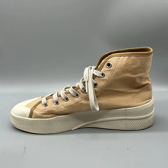 Adidas Nizza Nude Tan Canvas Hi-Top Retro Classic Sneakers Shoes size 11