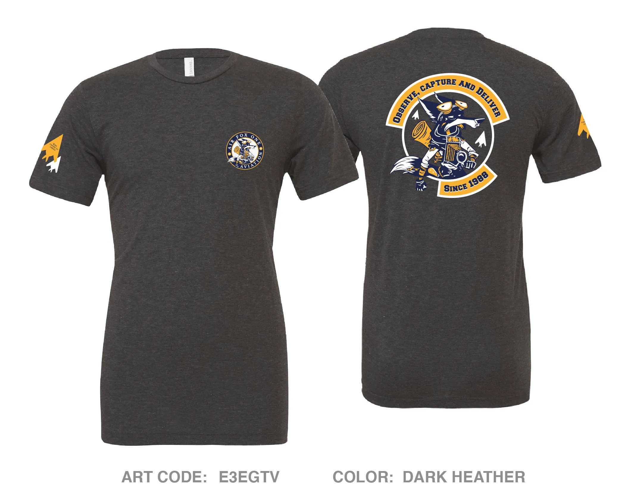 Air Fox One Aviation Comfort Unisex Triblend SS Tee - E3EGTV