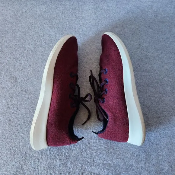 Allbirds Wool Runner Sneaker Lace-Up Super Fine ZQ Merino Wool Red Men