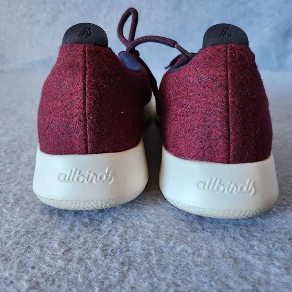 Allbirds Wool Runner Sneaker Lace-Up Super Fine ZQ Merino Wool Red Men