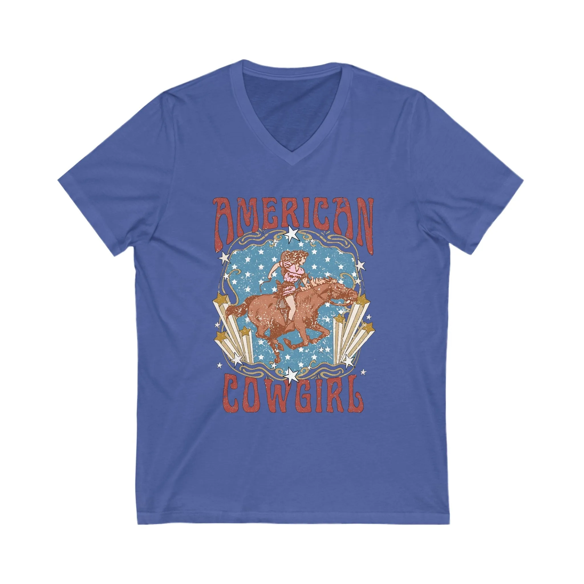 American Cowgirl, Jersey Short Sleeve V-Neck Tee