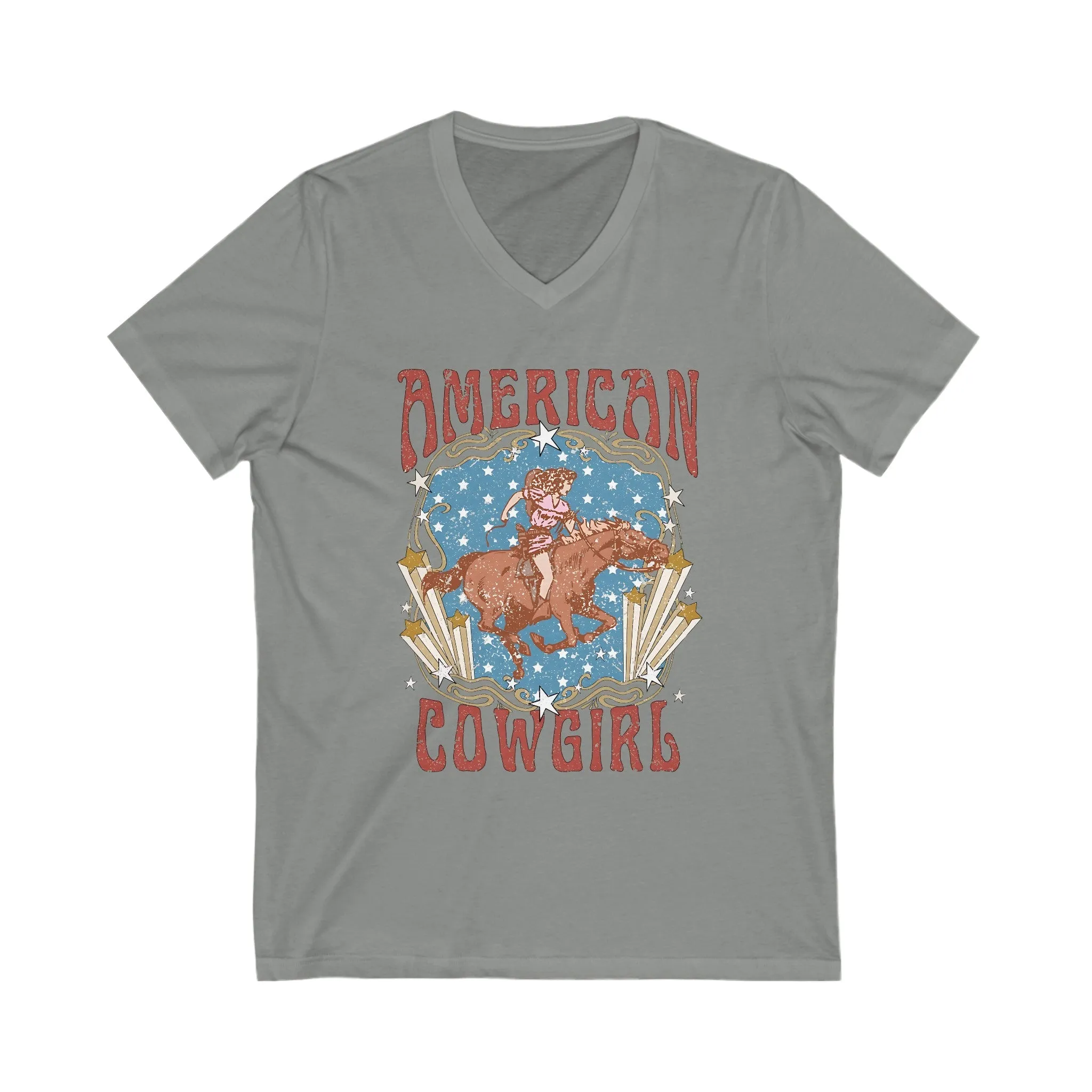 American Cowgirl, Jersey Short Sleeve V-Neck Tee