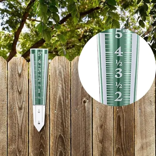 ATORSE® Garden Rain Gauge Lawn Courtyard Patio Decorative Stake Water Measuring Tool Green
