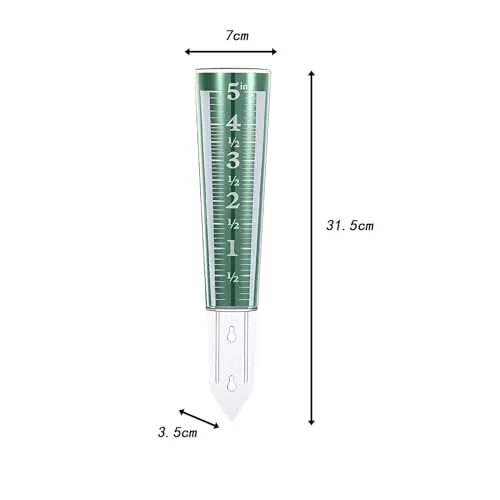 ATORSE® Garden Rain Gauge Lawn Courtyard Patio Decorative Stake Water Measuring Tool Green