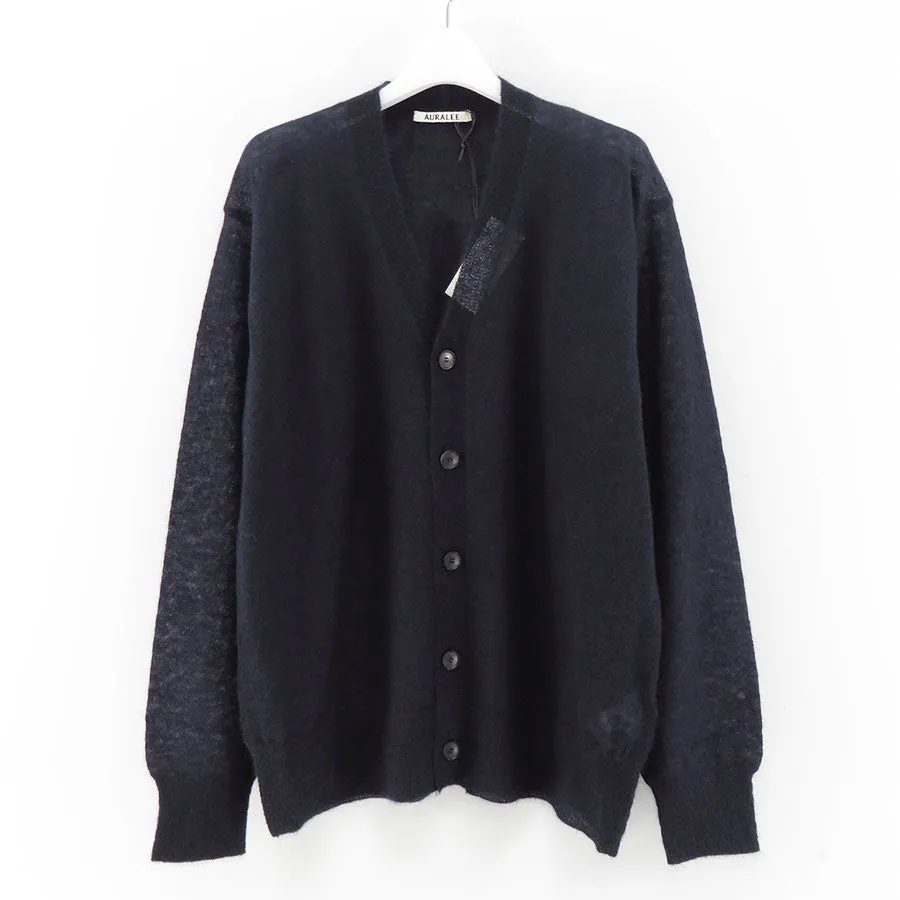 【AURALEE/オーラリー】<br>KID MOHAIR SHEER KNIT CARDIGAN <br>A25SC01FG