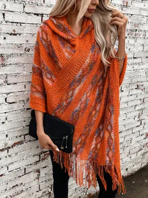 Autumn Winter Vibes Fringe Poncho
