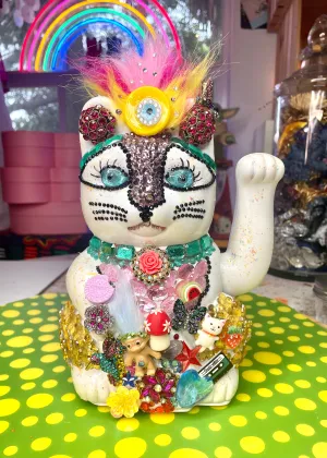 Bedazzled Maneki Nekos Lucky Cat Rocker Troll