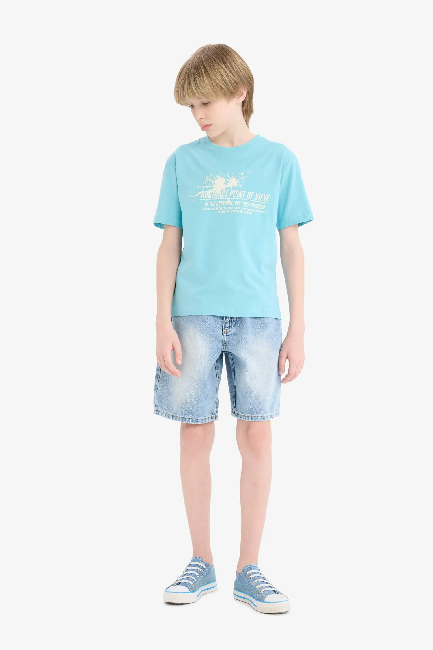 Boy Crew Neck Printed Short Sleeve T-Shirt