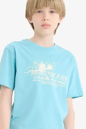 Boy Crew Neck Printed Short Sleeve T-Shirt