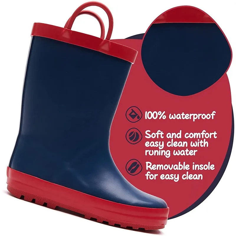 Boy&Girl Rain Boots Waterproof Navy - K KomForme