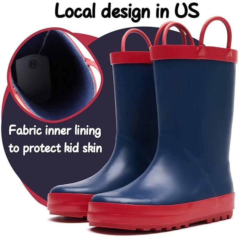 Boy&Girl Rain Boots Waterproof Navy - K KomForme