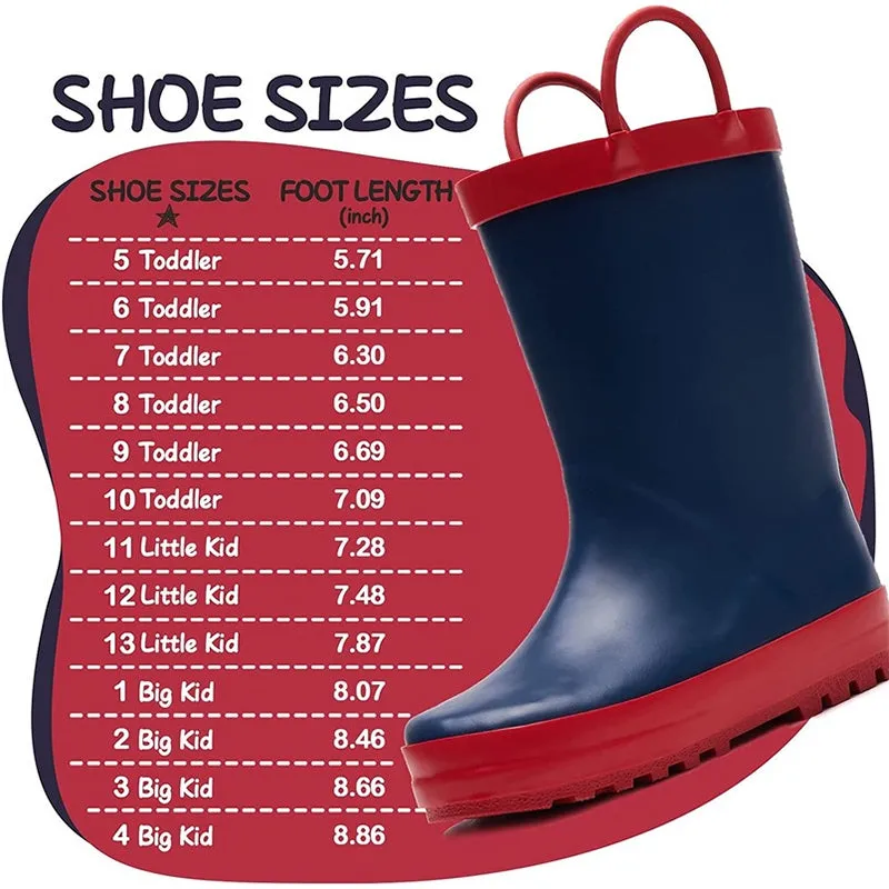 Boy&Girl Rain Boots Waterproof Navy - K KomForme