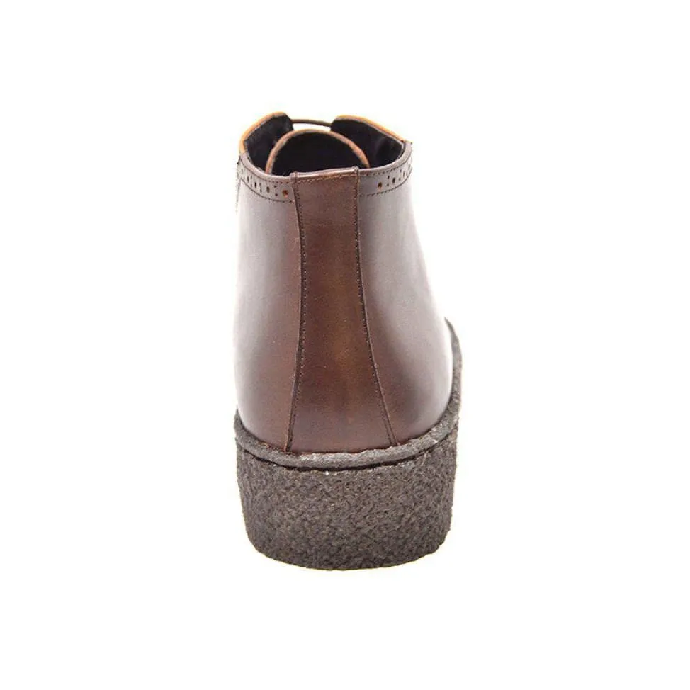 British Walkers Playboy Men's Tan and Brown Leather High Top Wingtips Ankle Boots