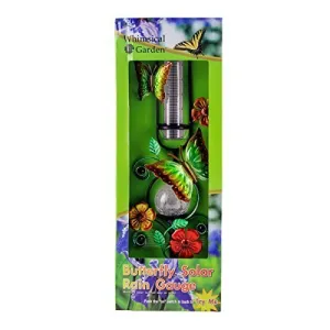 Butterfly Solar Rain Gauge! Measure your rainfall day or night with this beautiful butterfly solar rain gauge