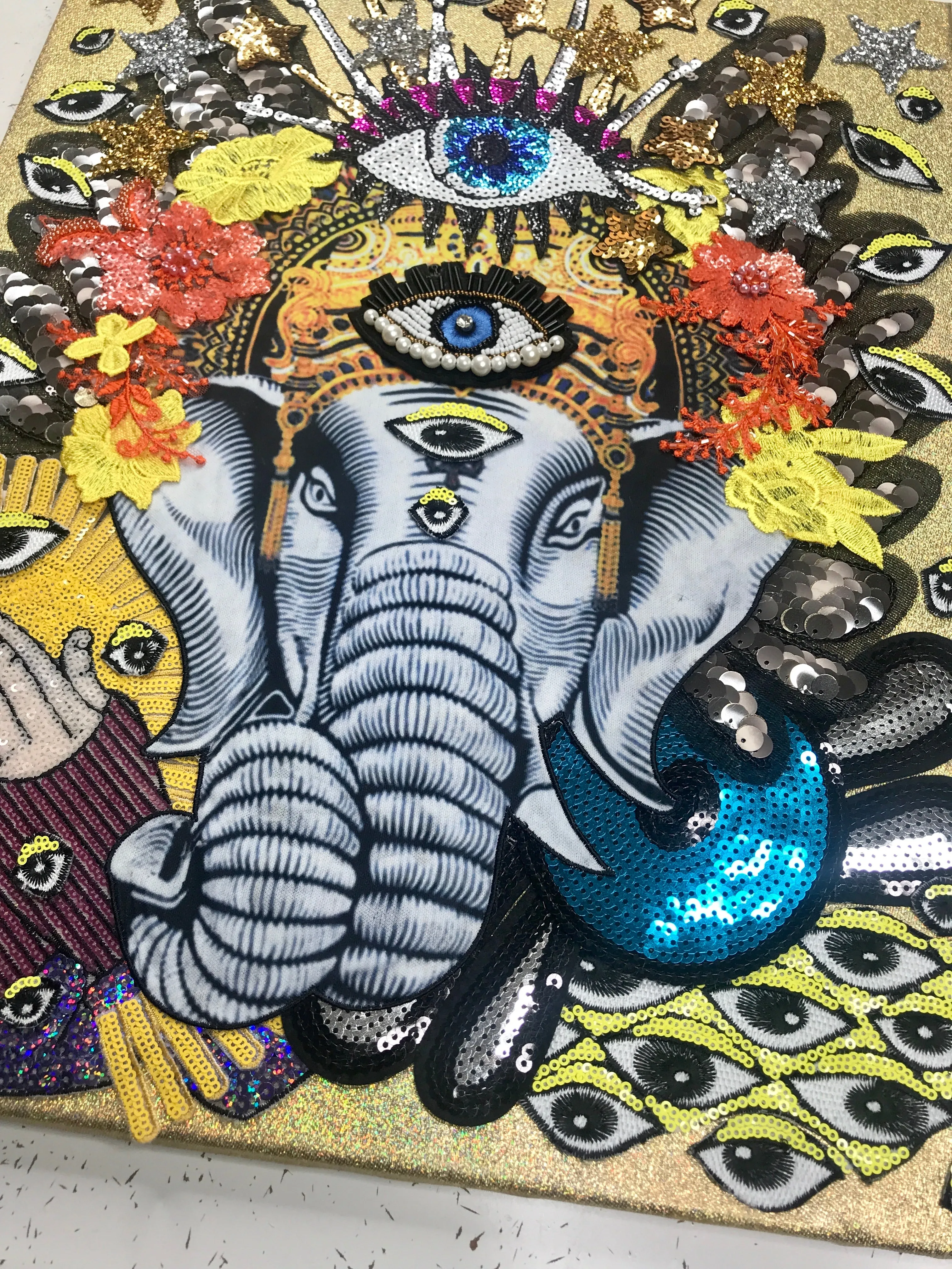 CANVAS Ganesh Golden Love