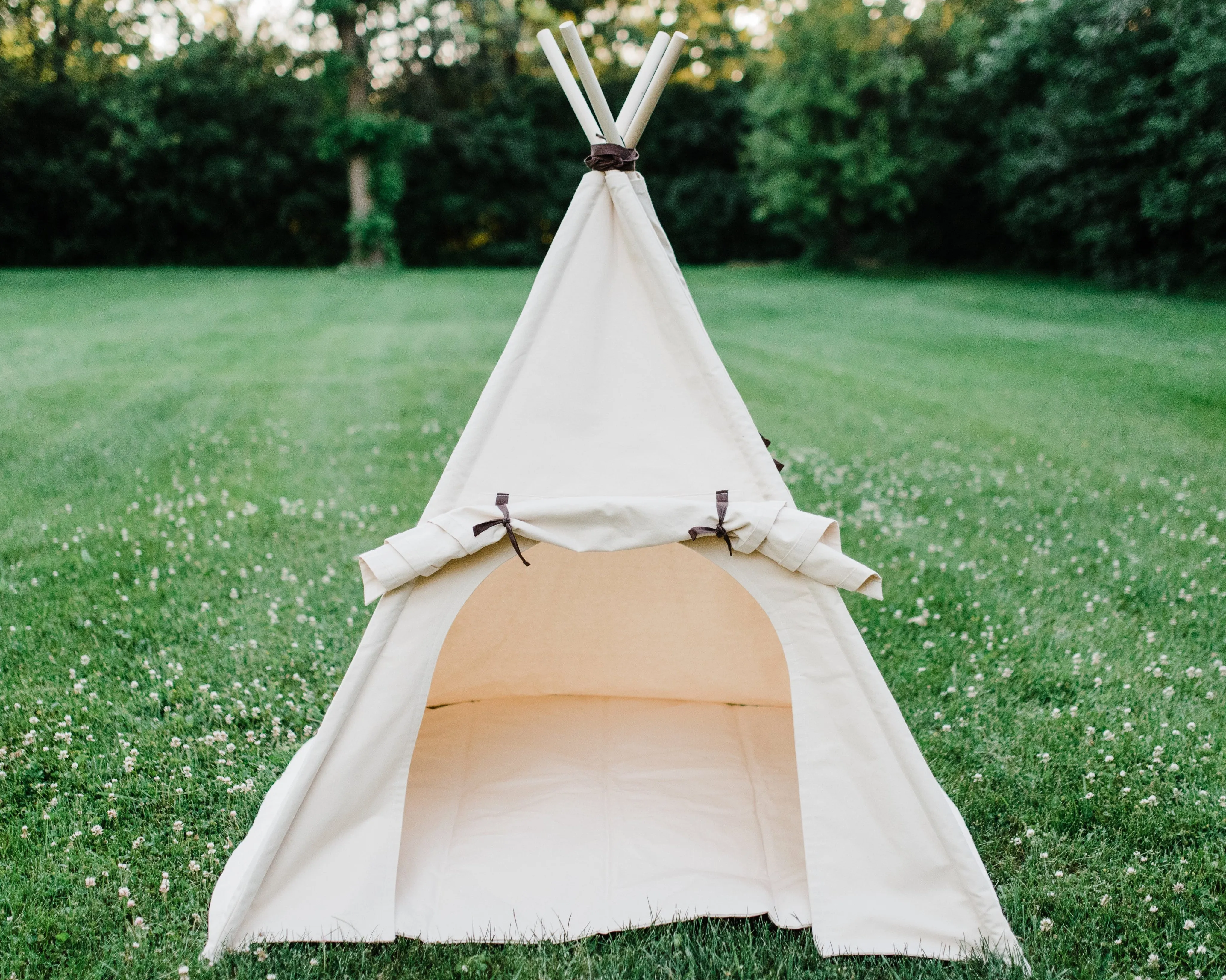 Canvas Kids Play Teepee Tent, Unique Roll Up Door, Includes window
