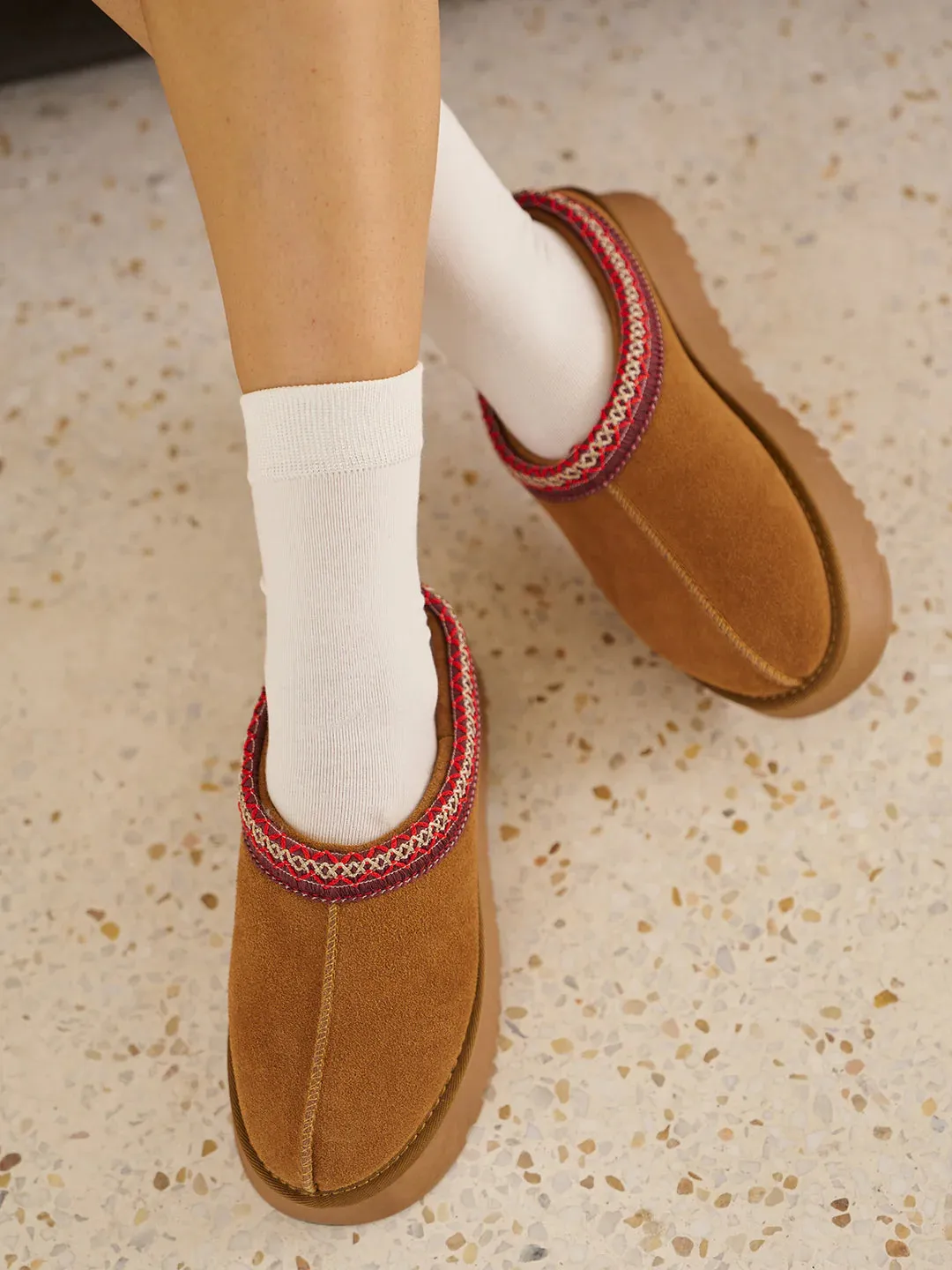 Casual Style Fur Integrated Platform Snow Boots