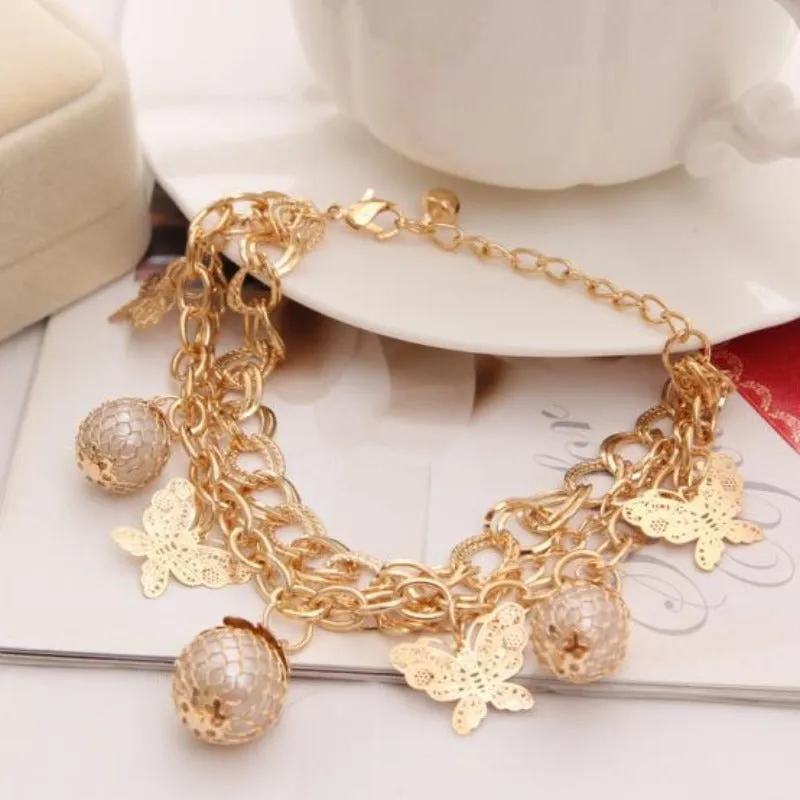 Charm Butterfly Multi Layer Bracelet Chain Women Wedding Jewelry