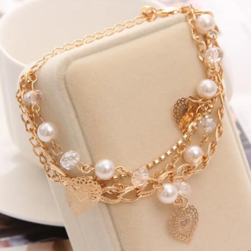 Charm Butterfly Multi Layer Bracelet Chain Women Wedding Jewelry