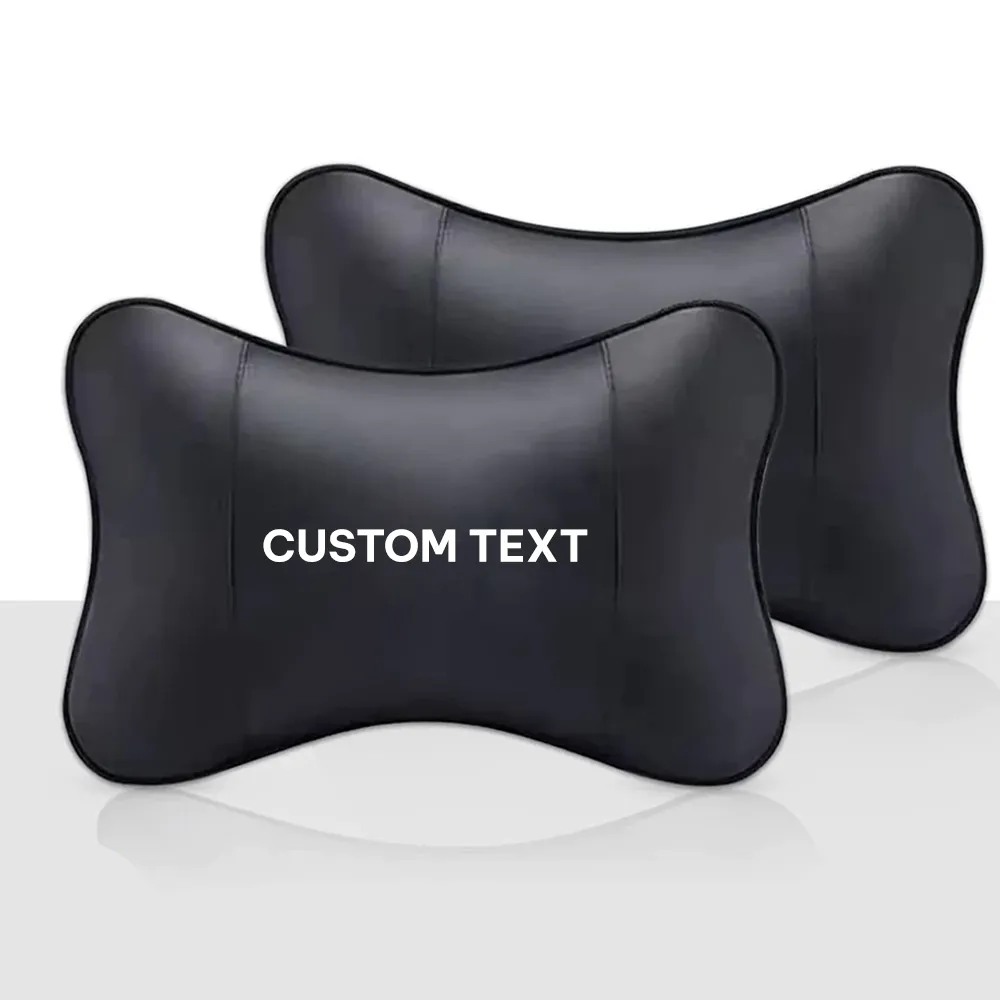 Custom Text For For Thickened Foam Car Neck Pillow, Compatible with All Cars, Soft Leather Headrest (2 Pieces) for Driving Home Office TY13990