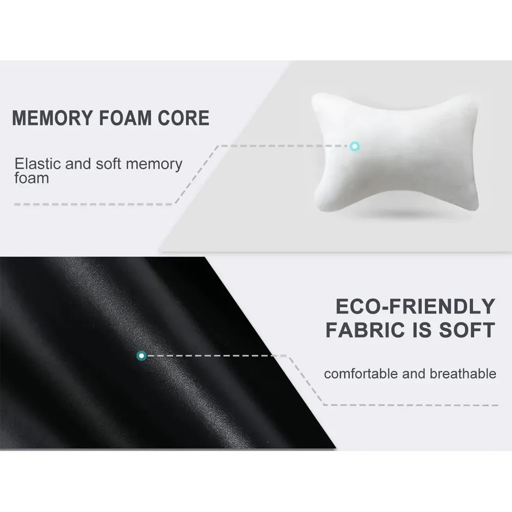 Custom Text For For Thickened Foam Car Neck Pillow, Compatible with All Cars, Soft Leather Headrest (2 Pieces) for Driving Home Office TY13990