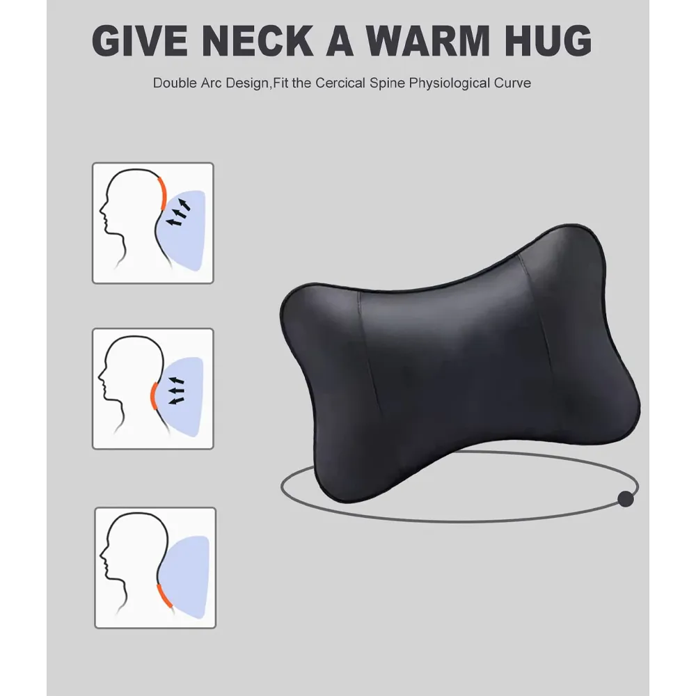 Custom Text For For Thickened Foam Car Neck Pillow, Compatible with All Cars, Soft Leather Headrest (2 Pieces) for Driving Home Office TY13990