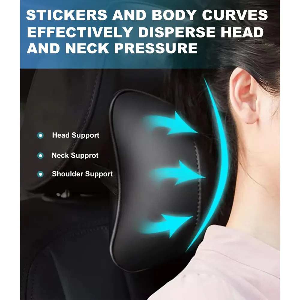 Custom Text For For Thickened Foam Car Neck Pillow, Compatible with All Cars, Soft Leather Headrest (2 Pieces) for Driving Home Office TY13990