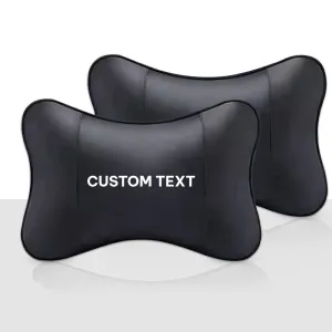 Custom Text For For Thickened Foam Car Neck Pillow, Compatible with All Cars, Soft Leather Headrest (2 Pieces) for Driving Home Office TY13990