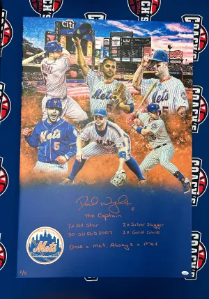 David Wright Autographed 24x36 Custom Graphic Wrapped Canvas with 6 Inscription LE 2/5 (JSA)