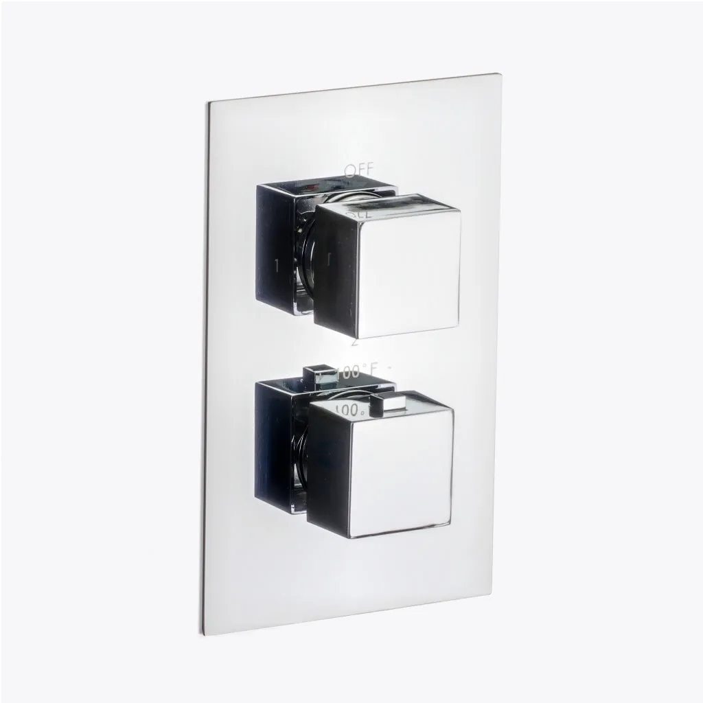 Devon 3-Way Thermostatic Trim Complete Shower Set - Wall Mount - 10" Brass/Polished Chrome