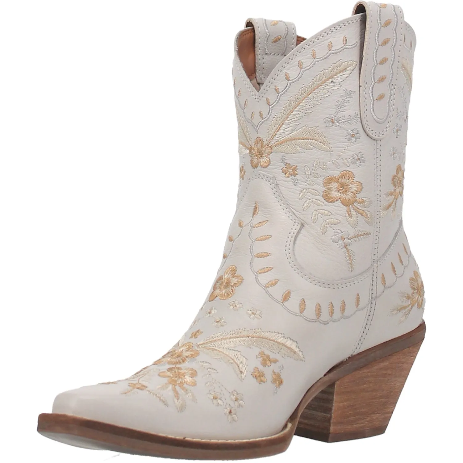 Dingo Primrose in White DI748 Ladies Ankle Boots