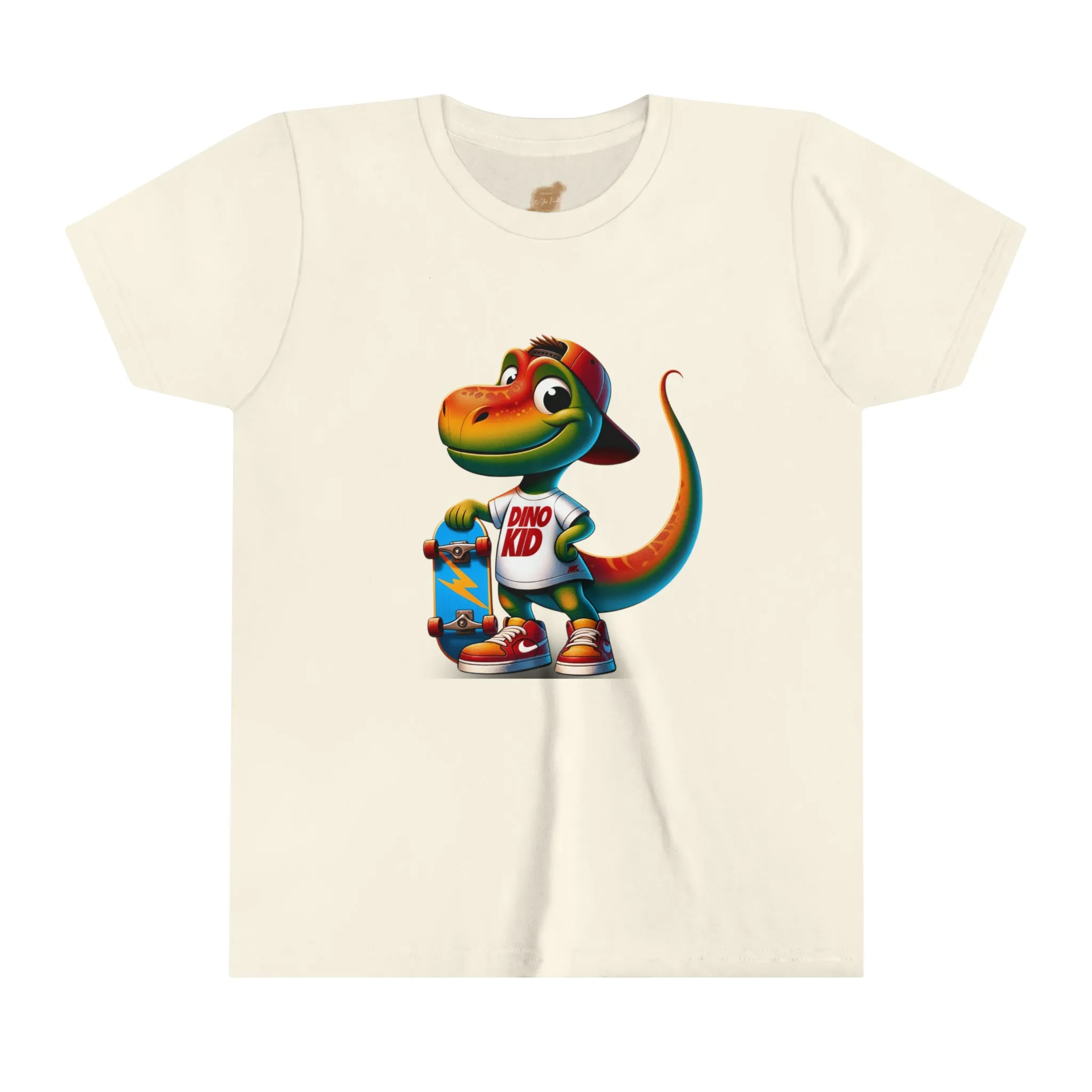 Dino Kid Skater Boy T-Shirt: Youth Short Sleeve Tee