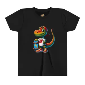 Dino Kid Skater Boy T-Shirt: Youth Short Sleeve Tee