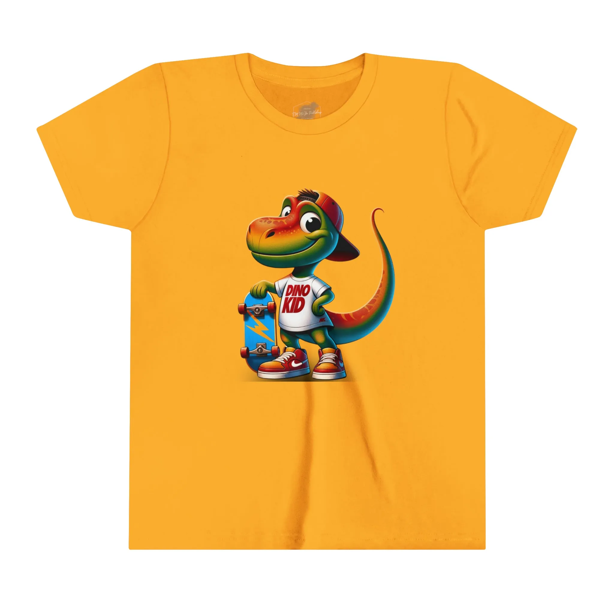 Dino Kid Skater Boy T-Shirt: Youth Short Sleeve Tee