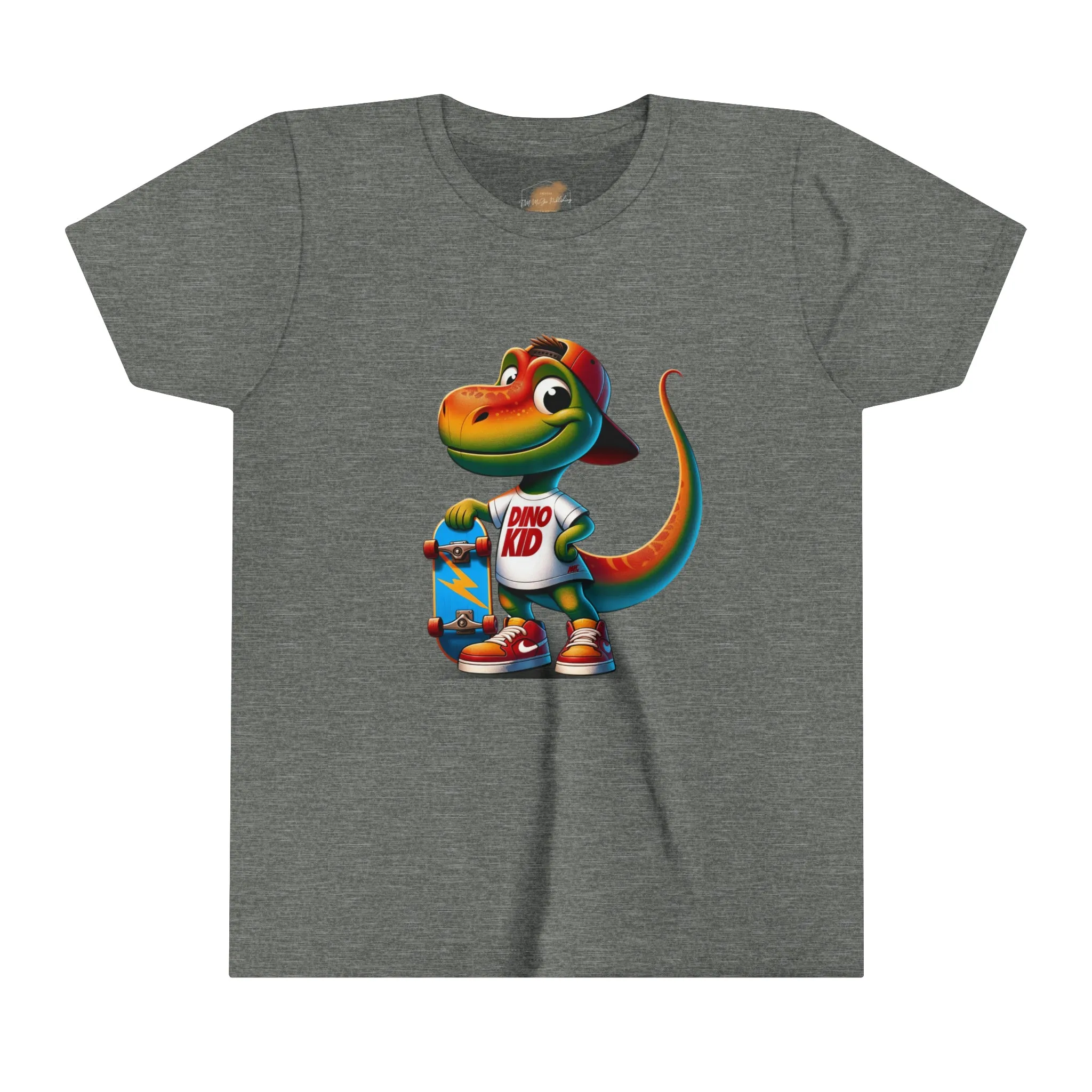 Dino Kid Skater Boy T-Shirt: Youth Short Sleeve Tee
