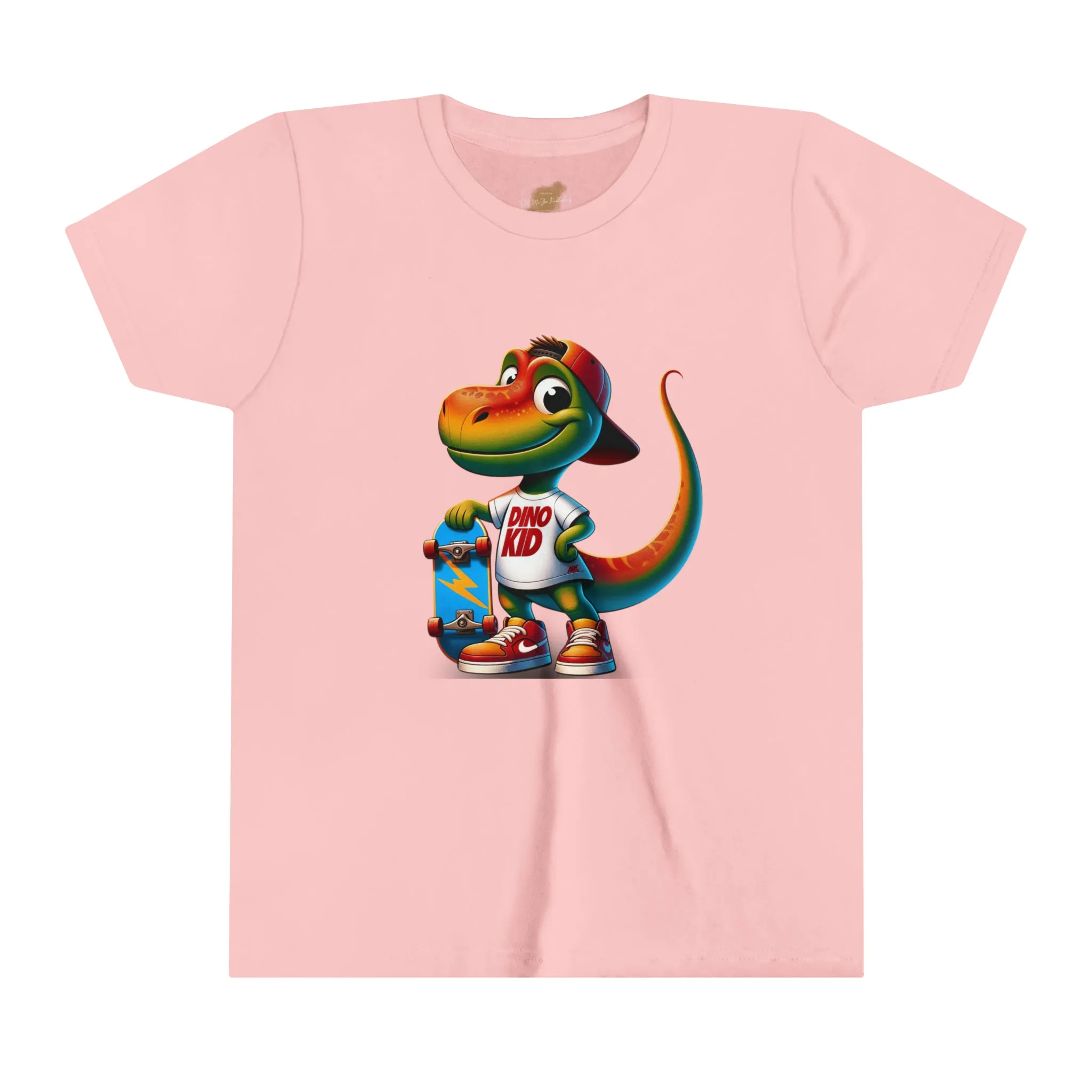 Dino Kid Skater Boy T-Shirt: Youth Short Sleeve Tee