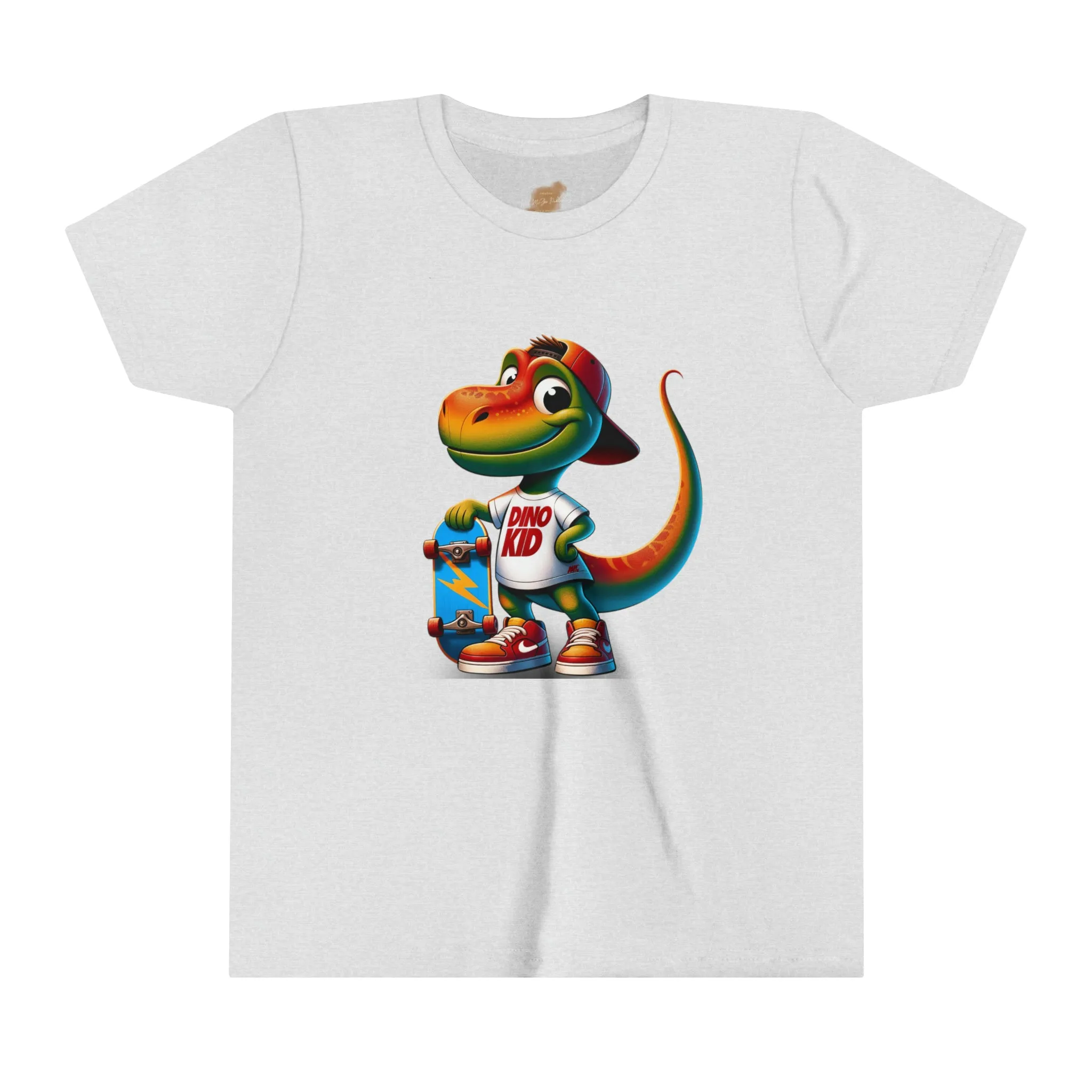 Dino Kid Skater Boy T-Shirt: Youth Short Sleeve Tee