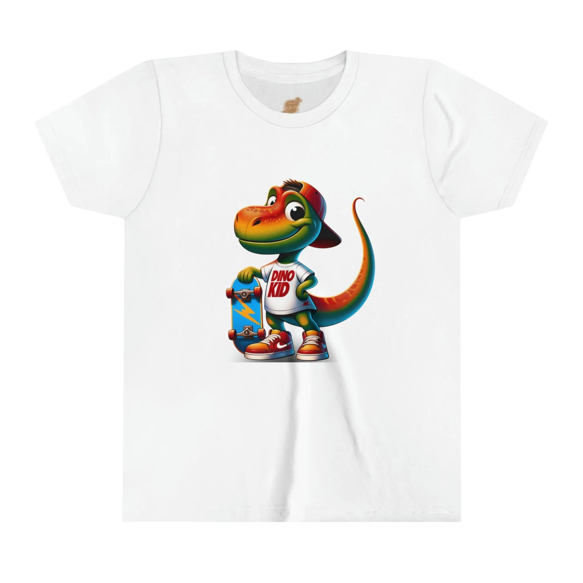 Dino Kid Skater Boy T-Shirt: Youth Short Sleeve Tee