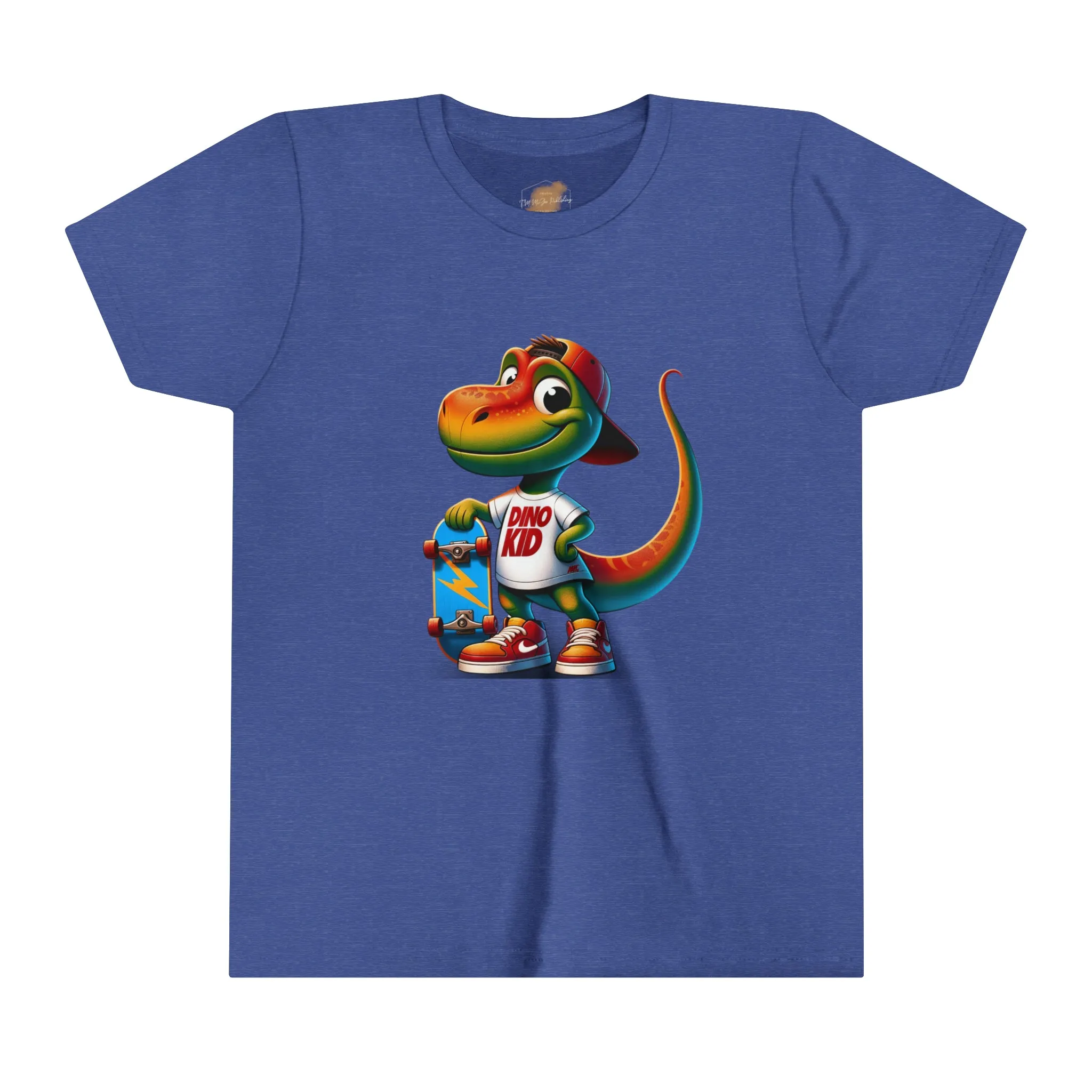 Dino Kid Skater Boy T-Shirt: Youth Short Sleeve Tee