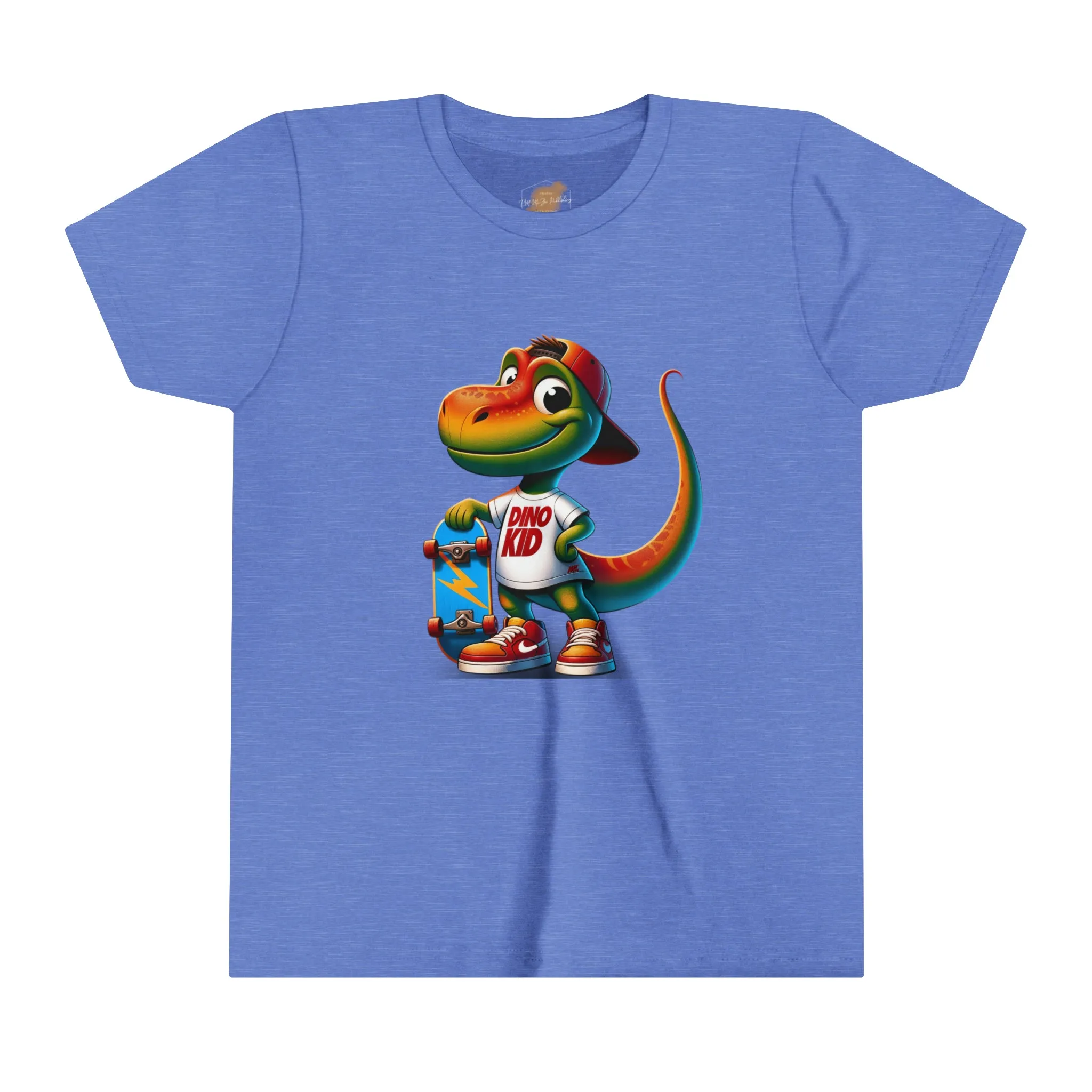 Dino Kid Skater Boy T-Shirt: Youth Short Sleeve Tee