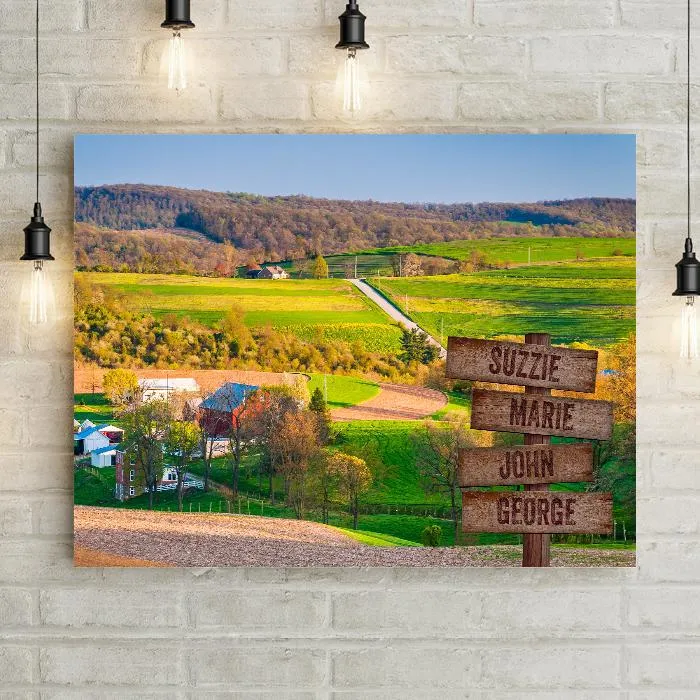 Distant Farm York County Barn Personalized Premium Canvas